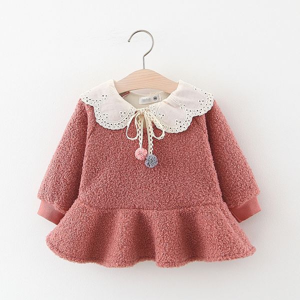 

воротник зима ребёнков толстых ваток отворота принцесса партии оборки пачка платье дети дети платье vestidos, Red;yellow