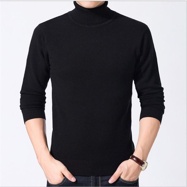 

turtleneck sweater men winter thick warm wool sweaters christmas knitted cashmere pullover men slim fit jersey man sports style, White;black