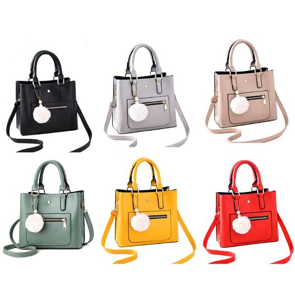 

thinkthendo women shoulder bags pu leather fluffy ball pedant elegant handbag party travel