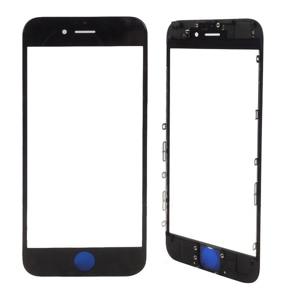 

50pcs cold press for iphone 5s 6 6s 6s plus repair white black touch external glass lens screen with mounting frame