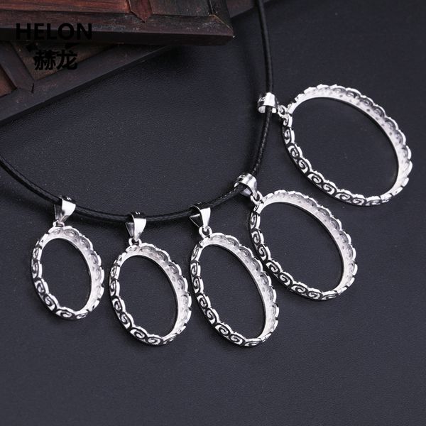 

925 sterling silver women pendant 19x25mm 13x18mm 15x20mm 25x30mm 15x24mm oval cabochon semi mount pendant setting wholesale
