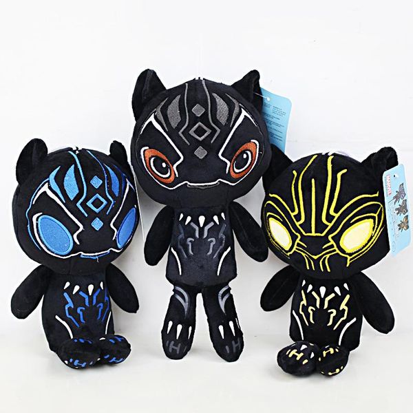 

lowprice black panther movie plush dolls toys 25cm 2019 new children avengers superhero cartoon soft plush dolls toys 3 color christmas gift