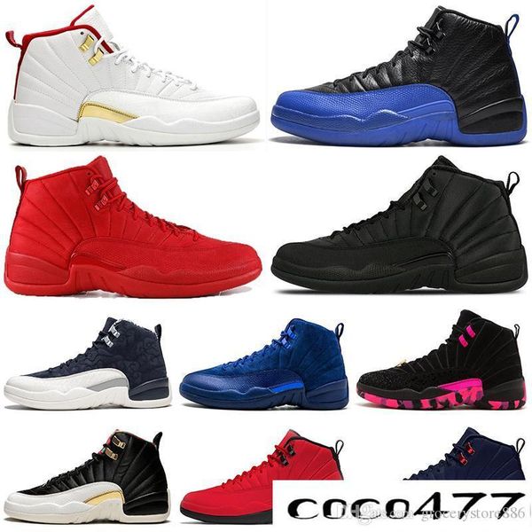 

2019 new arrival fiba 12 12s basketball shoes06 men game royal gym red white bulls flu game michigan designer mens trainers sports sneakers