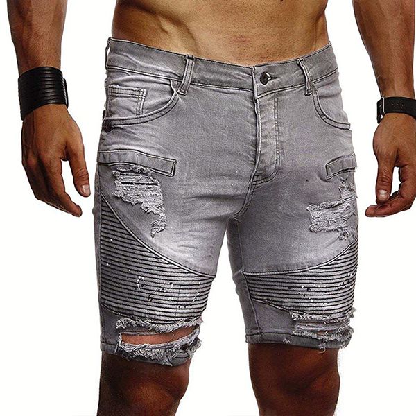

brand designer new fashion leisure men short jeans brand clothing summer shorts men jeans short mens shorts, Blue