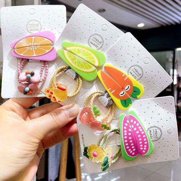 

new kids аксессуары для волос фрукты веревки набор шпильки дети рисуют bb клип девушки симпатичные клипы мультфильмы русалка радуга волос, Slivery;white