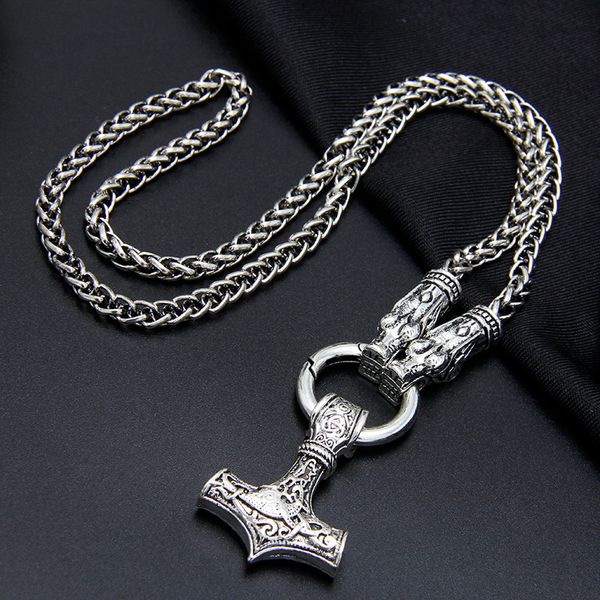 

14 style wolf head life tree hammer chain viking necklace pendant men antique silver plated talisman jewelry