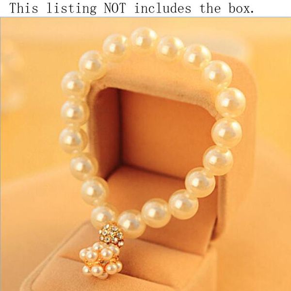 

pearl bracelets for women elastic jewelry ball charm bracelets, Golden;silver