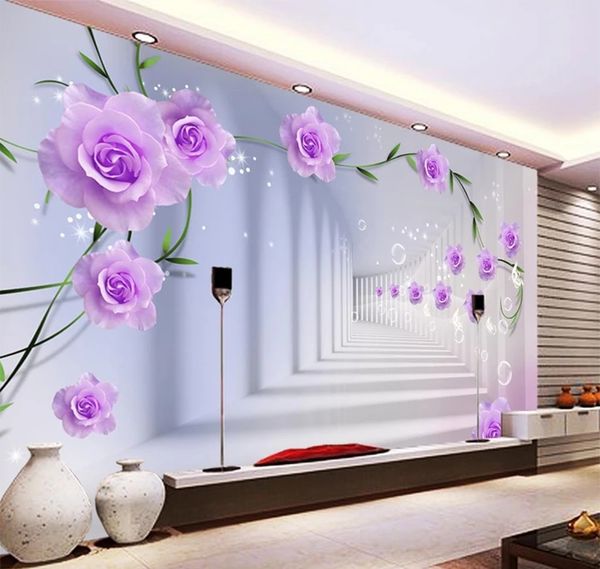 

телефон 3d обои розовая роза 3d расширенное пространство гостиная спальня фон настенные росписи обои
