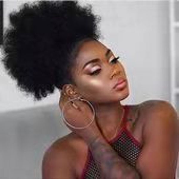

kinky curly human hair ponytails wraps de queue de cheval human hair clip in extensions natural color dhl 160g, Black