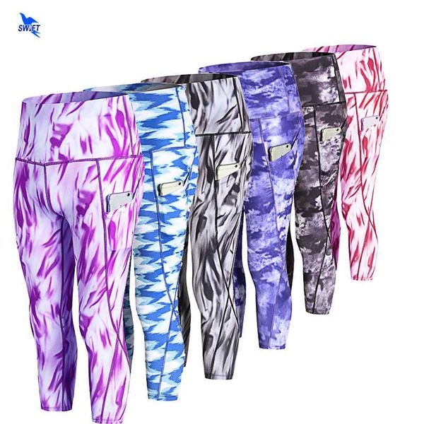 

women compression running skin tights 3/4 pants capri leggings sports gym fitness jogging calf length trousers quick dry elastic, White;red