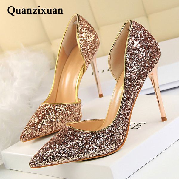 

women pumps extrem high heels women shoes thin heels female shoes wedding gold sliver ladies kitten, Black
