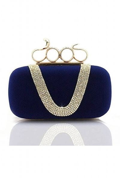

jhd-women's elegant evening bag ladies' handbag clutch bag for wedding and evening dresses (snake dark blue