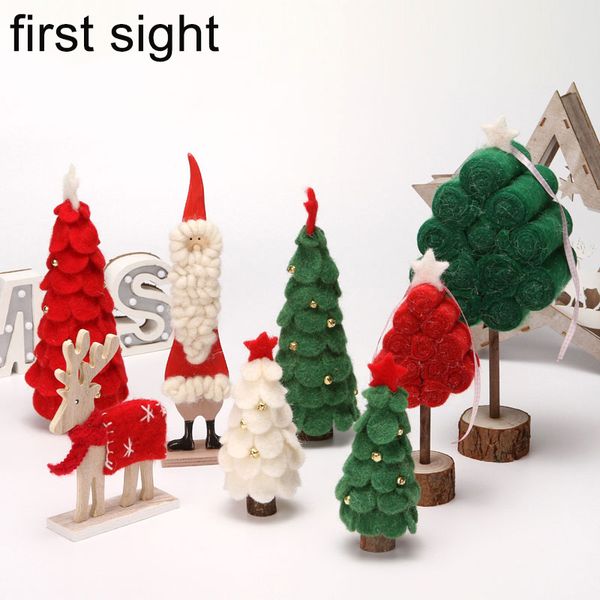 

cute christmas tree santa decoration ornament new year gift christmas family handmade felt toy decoration