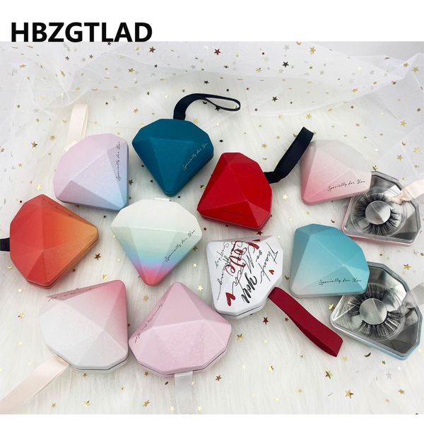 

hbzgtlad 10/20/30 wholesale custom logo diamond false eyelashes packing box three-dimensional tinplate eyelash box empty