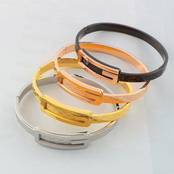 

316l titanium steel love punk bracelet with hollow style in four colors for women and man wedding jewelry ps5278, Black