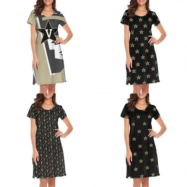 

womens design printing vanderbilt commodores football logo white lounge shirt dress make a band retro loungewear creator humorous for, Black;gray