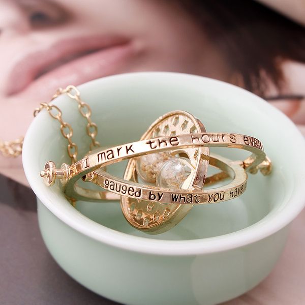 

wholesale fashion golden converter hourglass harry style potter time turner necklace