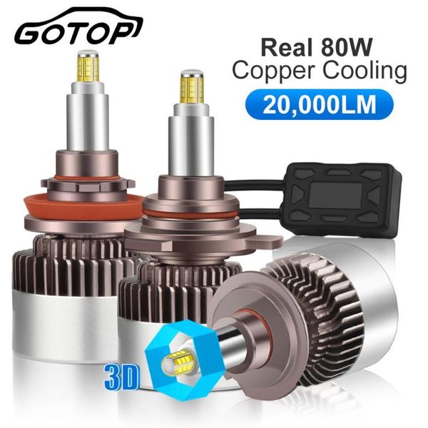 

2pcs 20000lm 80w h7 car headlight h11 9005 hb3 9006 hb4 canbus headlight bulb car light focused csp 9012 turbo auto lamp 12v 24v