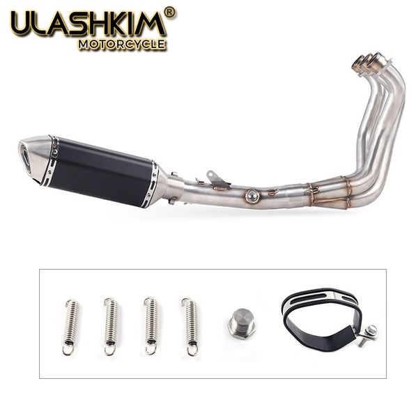 

motorcycle full system carbon fiber escape middle pipe exhaust slip on for yamaha fz09 mt09 mt-09 fz-09 2014-2018 not for tracer