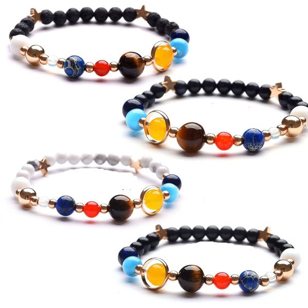 

luxury design handmade womens multcolor charm natural beads strand bracelet, Black