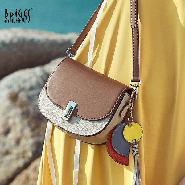 

briggs новые 2020 из натуральной кожи коровы женщин saddle bag мода crossbody сумка женский плеча малый praty сумки мешка главным