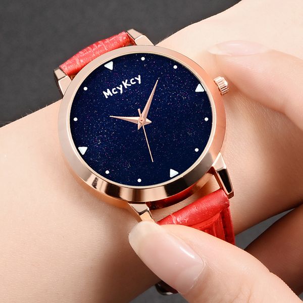 

fashion starry sky women watch bracelet watch ladies quartz wrist casual leather female clock, Slivery;brown
