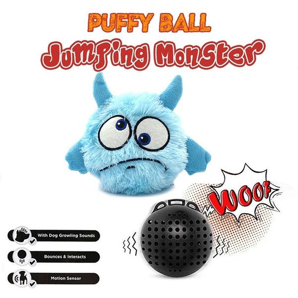 

pet supplies dog vocal vibration electric toy ball dog catching bounce plush toy ball puffy jumping monster ball