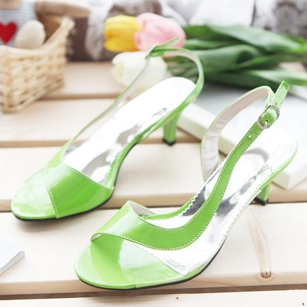 

women shoes sandals summer ladies sandals transparent neon low heels shoes high heels yellow plus size, Black