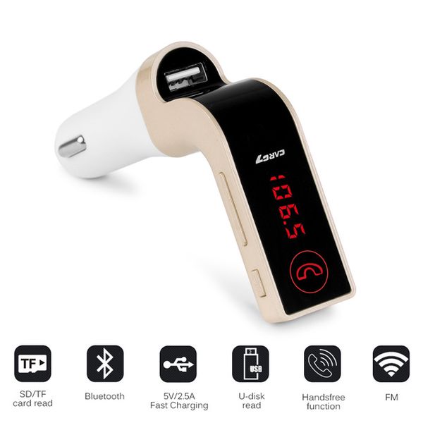 

G7 Car Wireless Bluetooth MP3 FM Transmitter L Design Modulator Car Charger Wireless Support Hands-free Micro SD