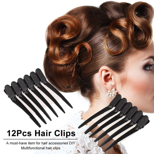

12pcs professional hair clips salon section diy hairdressing hairpins plastic hair care styling accessories tools clips