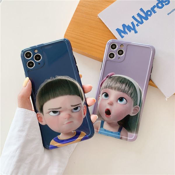 

imd p frame cute boy girl funny expression cell phone case for iphone 11 pro 7 8 plus xs max xr xs
