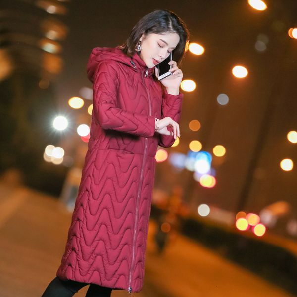 

хлопок ватник женщина зима толщина сыпучие пальто назад сезон вниз хлопок девушка длинного фонд хлопок-проложенных одежды женщины, Black