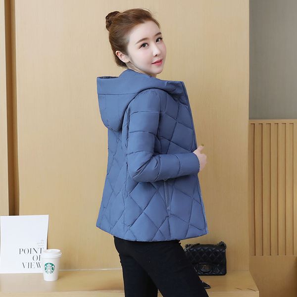 

2020 new fashion winter bubble coat solid hoodies cotton padded chaqueta mujer oversized short jacket female puffer parkas a71, Black
