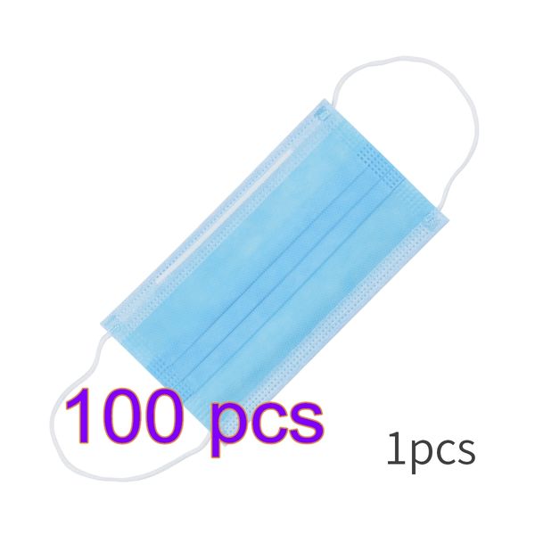 

50/60/100pcs/pack profession mask 3-ply nonwoven disposable elastic mouth soft breathable face masks
