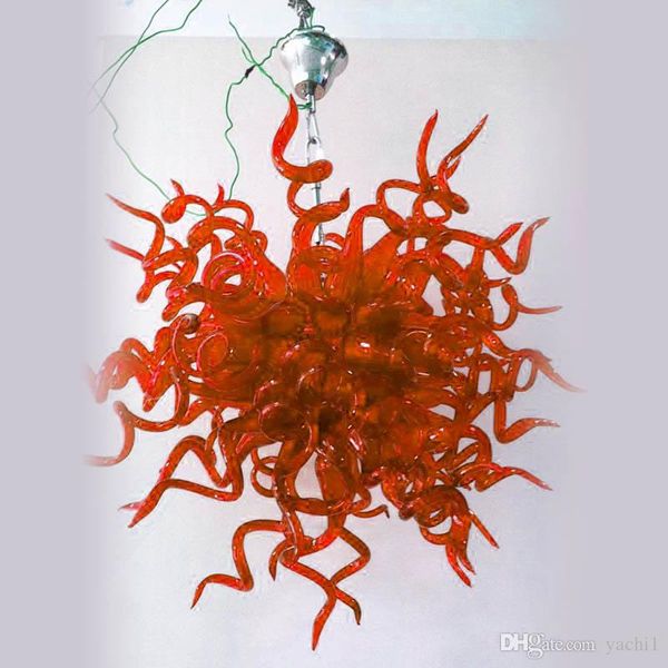 

red modern deco designer source and energy saving chandelier 100% hand blown glass led pendant light bedroom livingroom indoor light