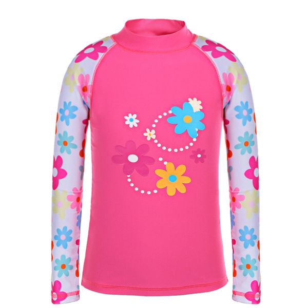 

baohulu long sleeves (upf50+) girls swimwear children swimming suits 2pcs set floral swimsuit kids teens bathing suit beachwear