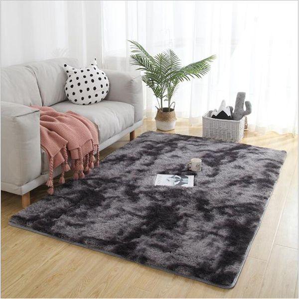 Living Room Long Hair Carpet Area Rugs Modern Design Bedroom Gradient Color Floor Mat European Fashion Bedroom Carpet Bay Window Shaw Carpets Cost Of