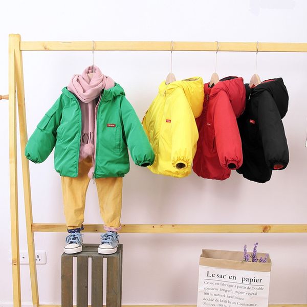 

muqgew winter hooded coat for children 2019 new fashion kids jacket cloak thick warm outerwear clothes jaqueta infantil, Blue;gray