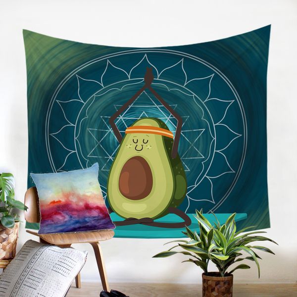

3d yoga avocado wall hanging beach mandala towel tapestry watercolor wall hanging wall carpets dorm decor psychedelic tapestry