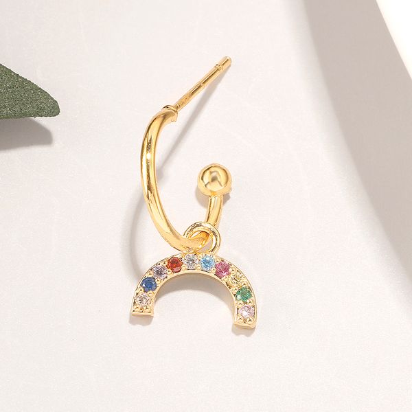 

stud uilz korean trend micro-set zircon geometric metal color earrings temperament wild simple for women ue3210, Golden;silver