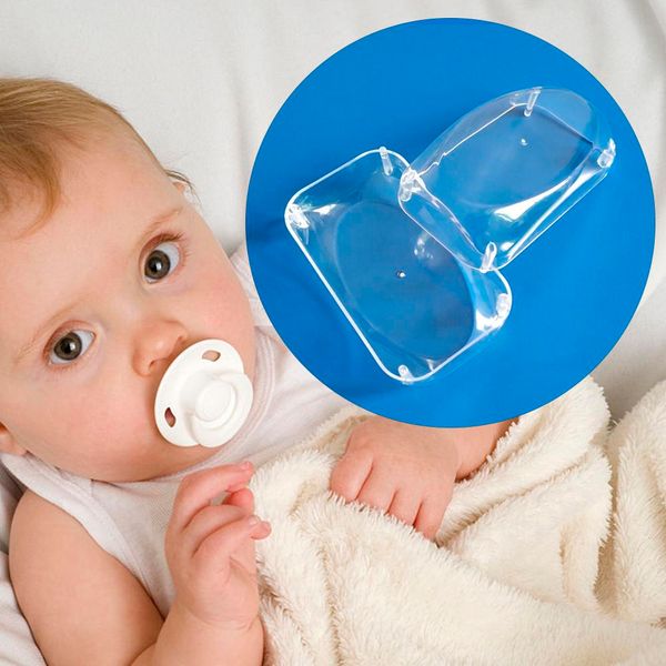 

1pc soild portable baby infant pacifier cradle case transparent storage box travel storage box