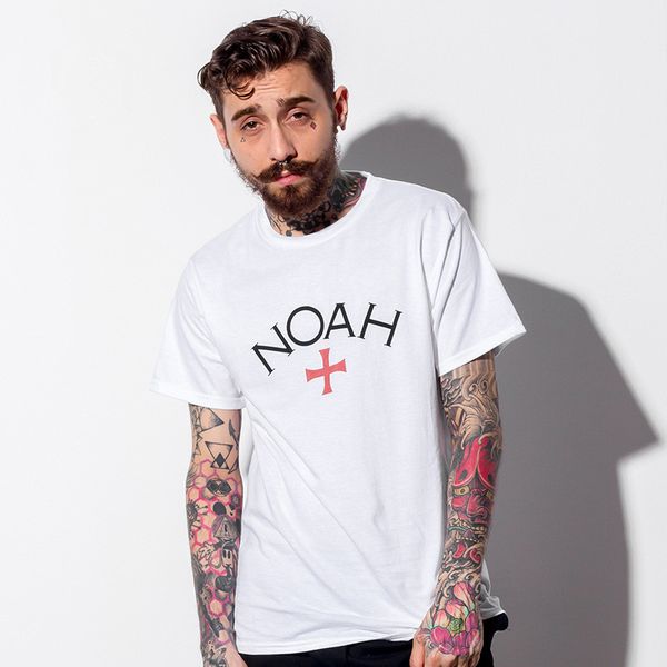 

2020 ноа классический крест футболка летняя дышащая прохладная футболка мода повседневная простые мужчины женщины улица сплошной цвет с коро, White;black