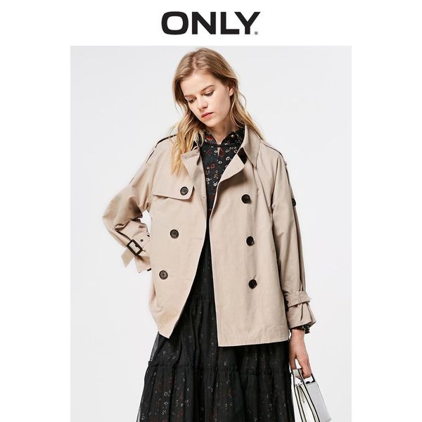 

only 2019 women's loose fit casual wind coat |119136552, Tan;black