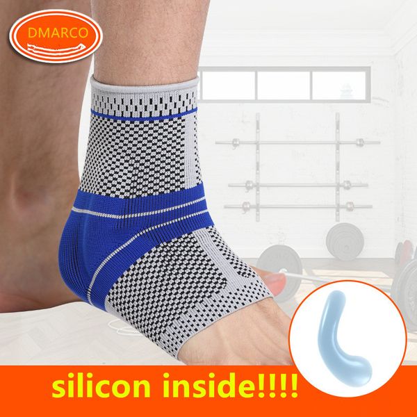 

2018 silicone elastic sport safety ankle support strong ankle bandage elastic brace guard support sport gym foot wrap protection, Blue;black