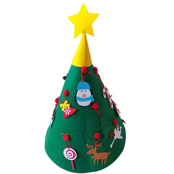 

1pc 3d diy felt toddler christmas tree christmas kids gifts toys artificial tree new year xmas home decoration hanging ornaments