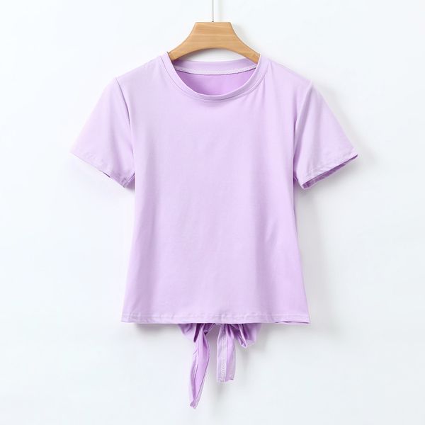 

summer fashion bandage bow blouse ladies loose solid o-neck tee female womens short sleeve shirt blusa femininas clothing, White