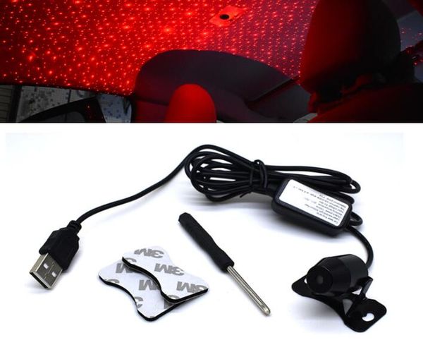 

car star atmosphere lights usb charging armrest decorative interior lights car roof stars projection laser lamp