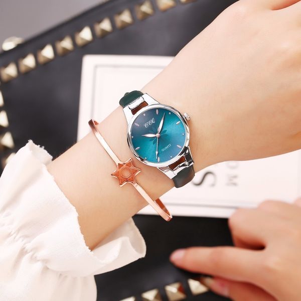 

fashion women leather flowers watch casual luxury ladies analog charm quartz clock ccq montre femme, Slivery;brown