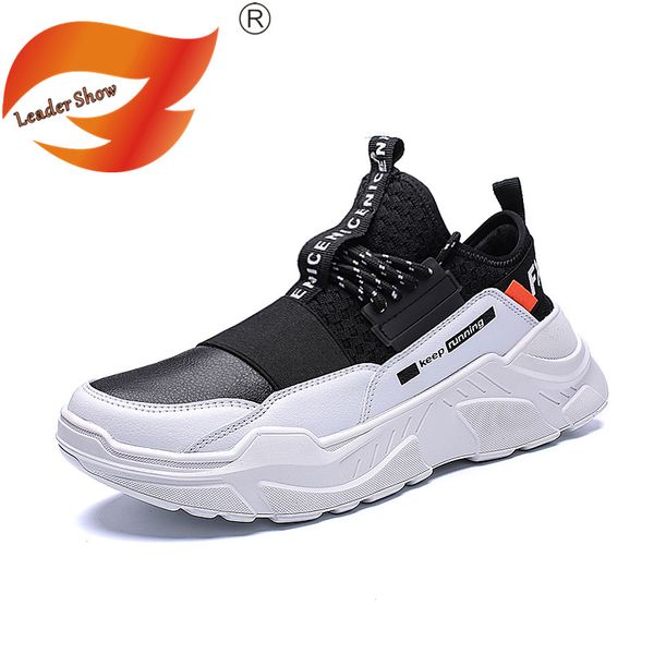 

leader show men casual shoes breathable brand fashion shoes for men sneakers comfortable lace up mens mesh zapatillas, Black