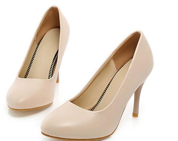 

women's shoes in spring and autumn high fine heel round head @asd662, Black